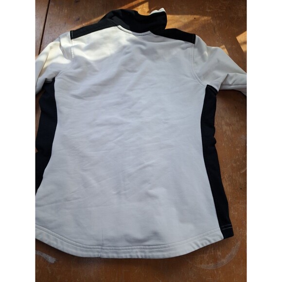 Ralph Lauren Womens Zip Up Performance Sweater White Black Logo Sporty Medium - Picture 9 of 9
